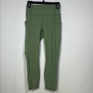 Fabletics PureLuxe Women's Olive Green Cozy Stretchy Ankle‎ High Rise Leggings